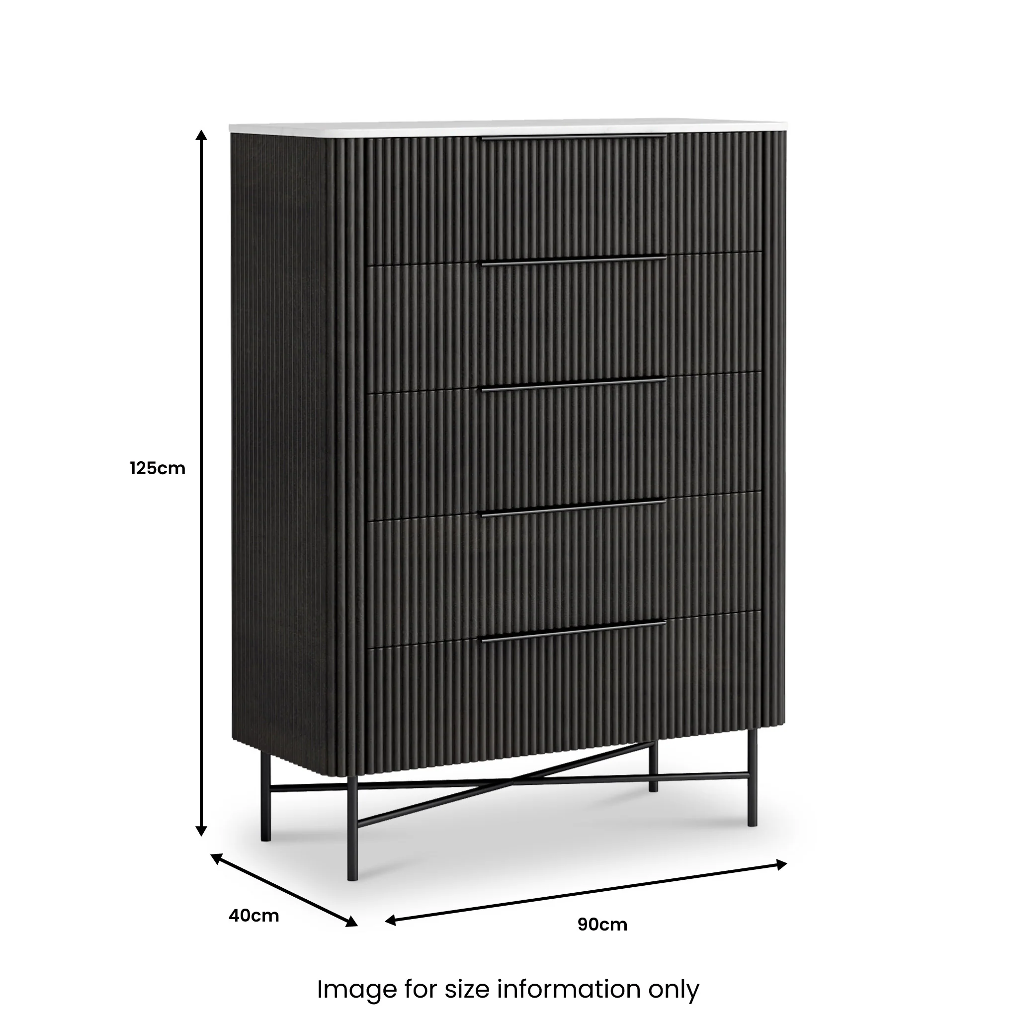 Milo Mango & Marble 5 Drawer Chest - Image 6