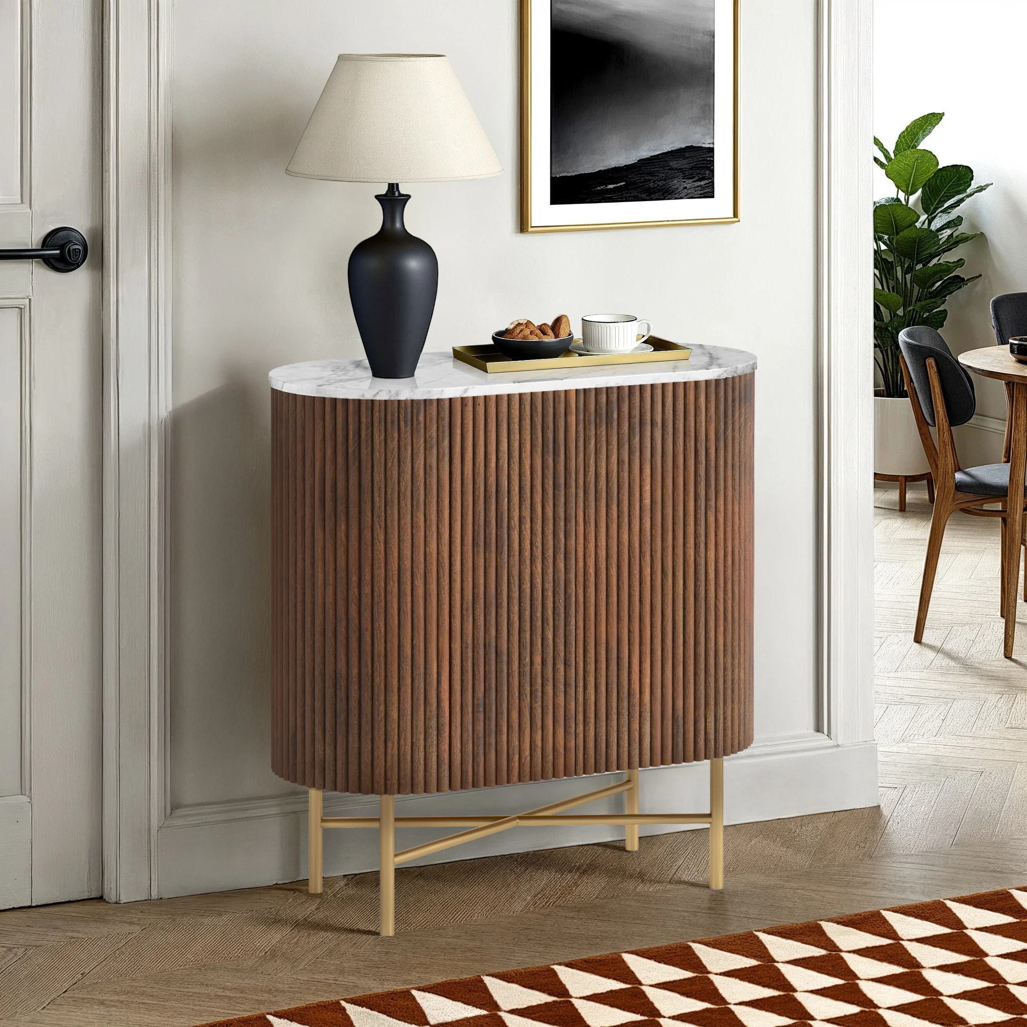 Milo Mango & Marble Fluted Mini Sideboard - Image 10
