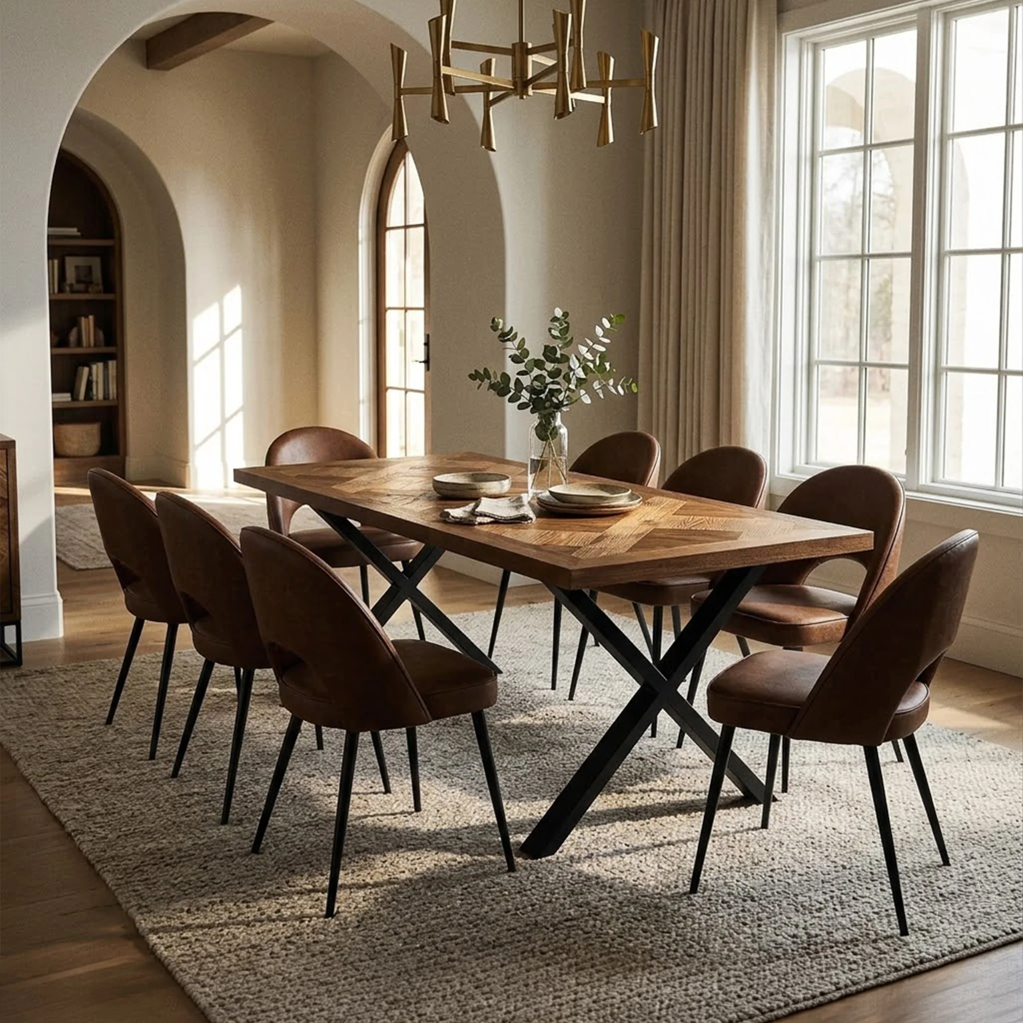 Montford 180cm Elm & Oak Top Dining Table - Image 2