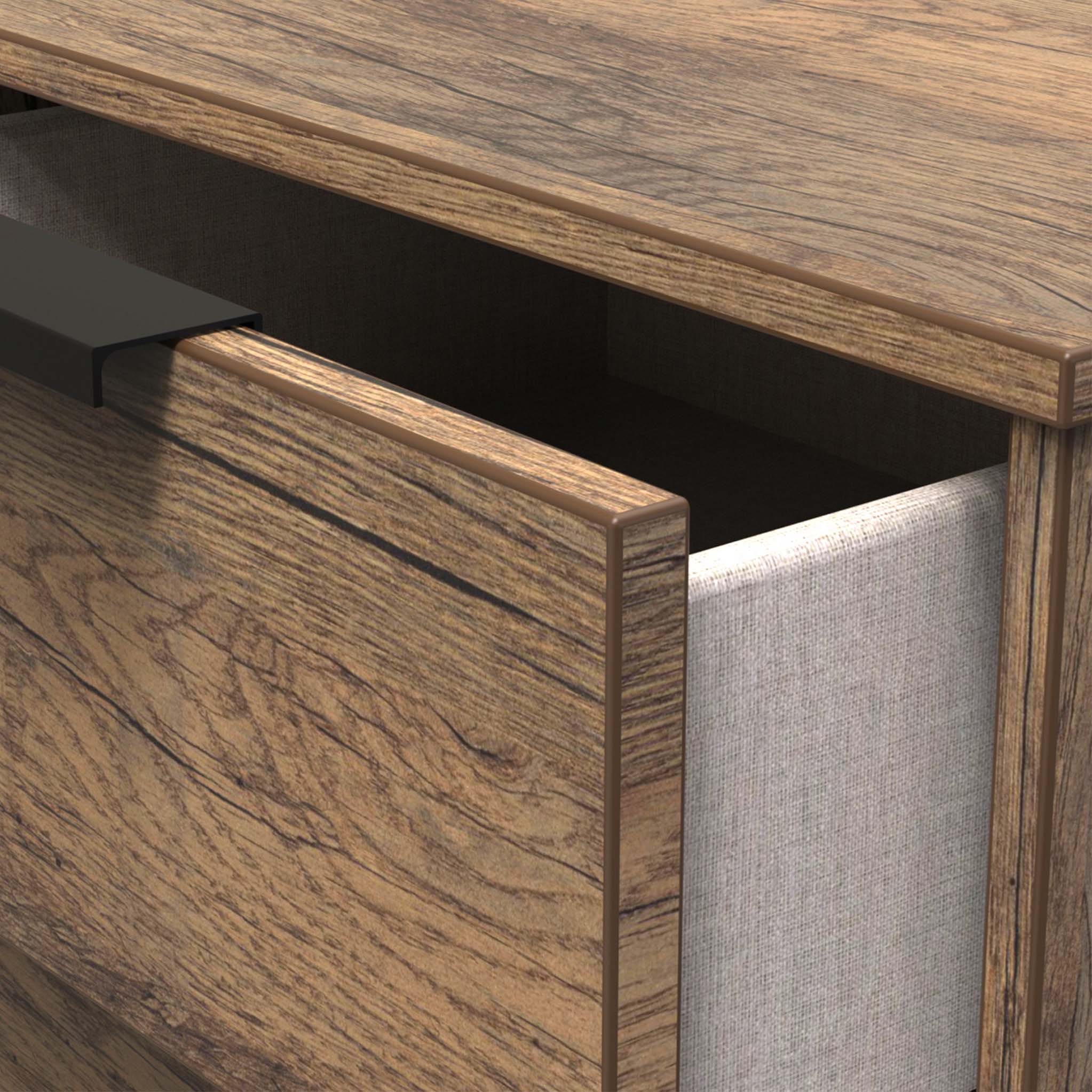 Moreno Rustic Oak 1 Drawer Side Table - Image 3