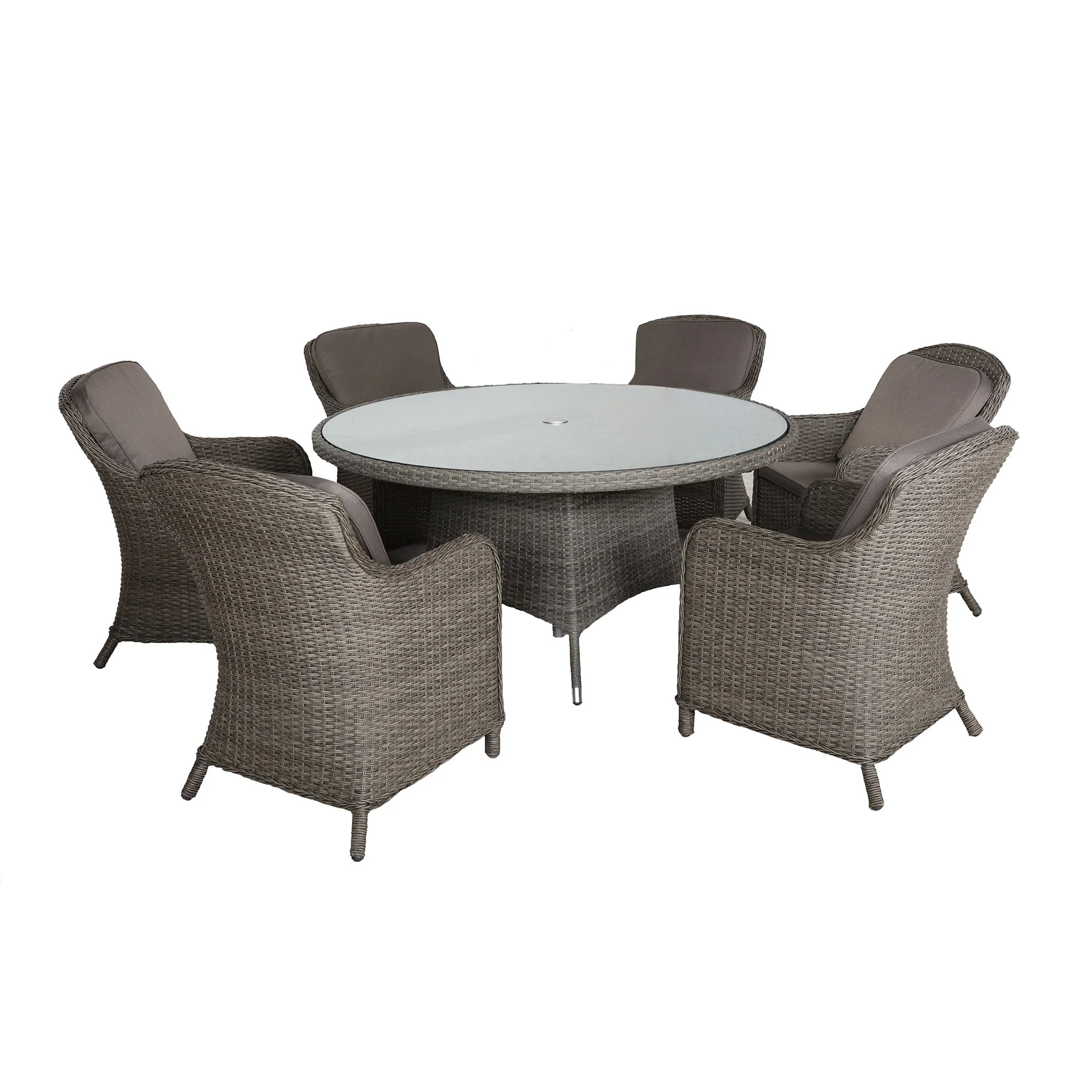 Paris 6 Seat 140cm Lux Rattan Dining Set - Image 4