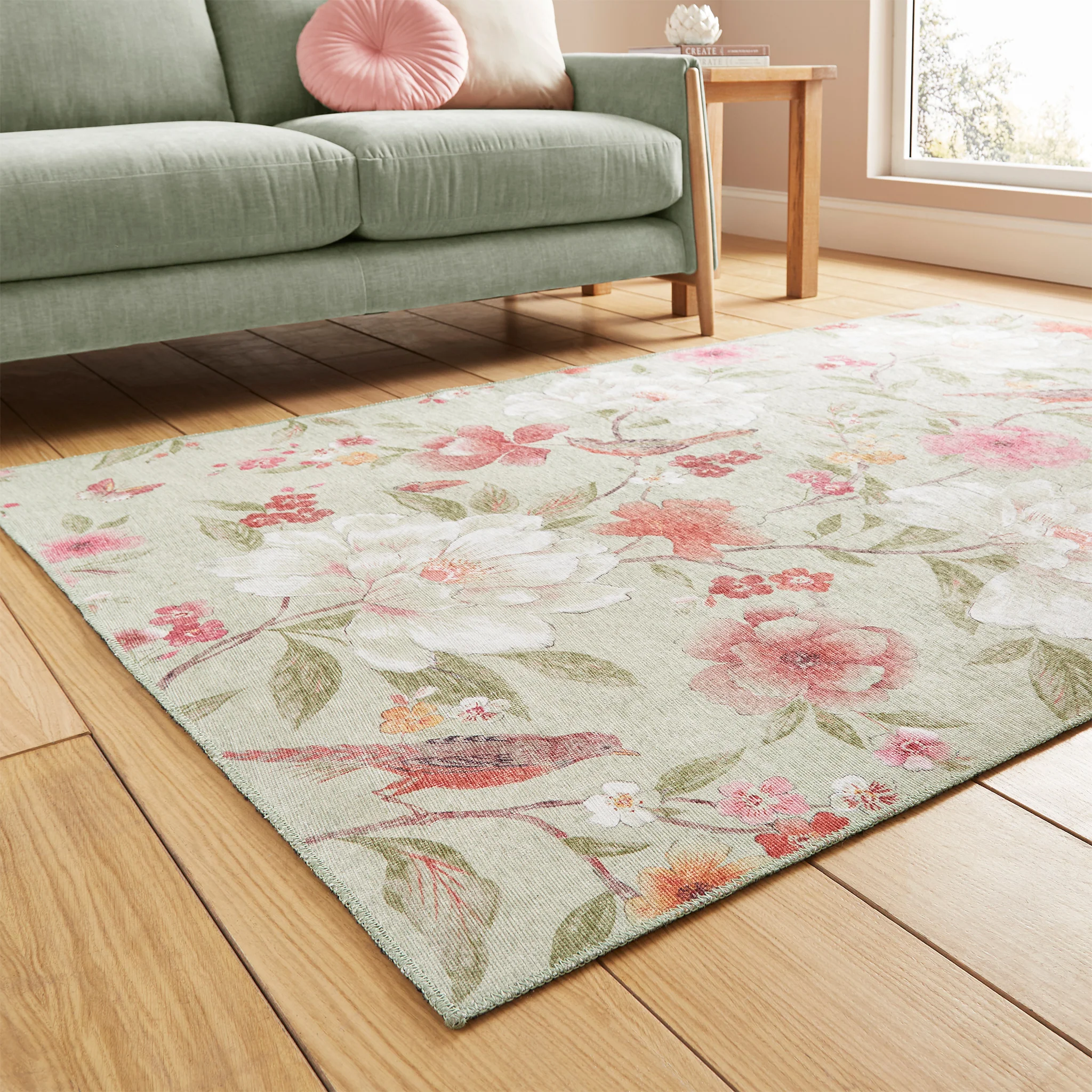 Pippa Floral Washable Rug - Image 2