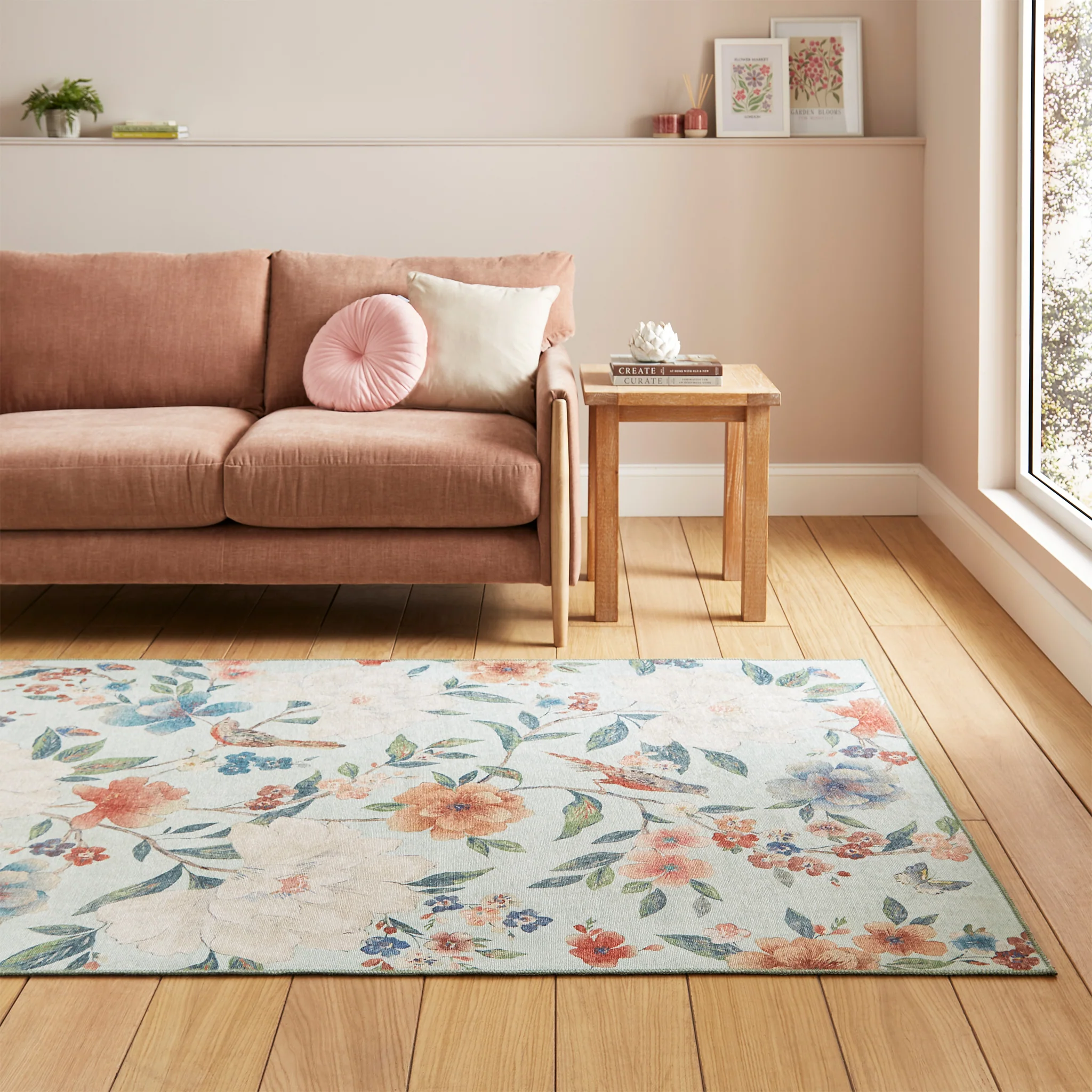 Pippa Floral Washable Rug - Image 36