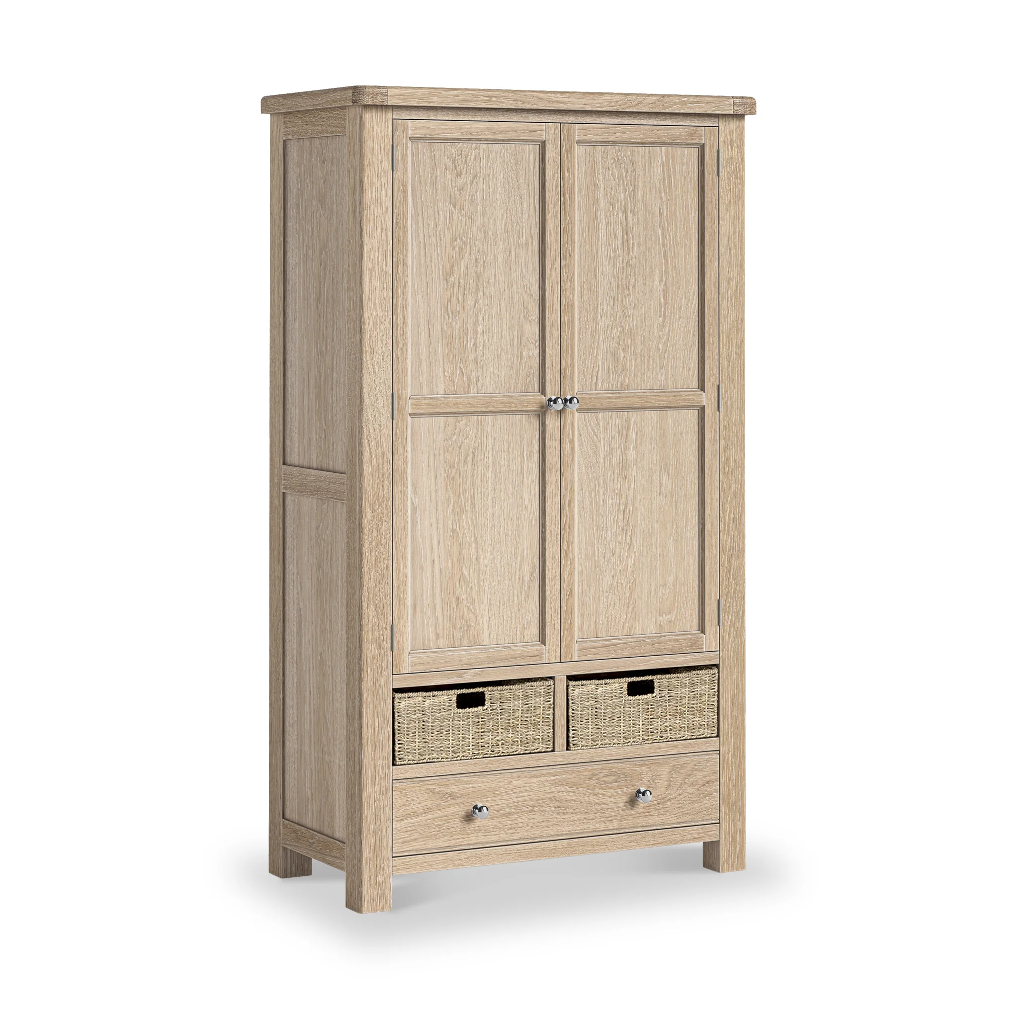 Portland Washed Oak Multi Storage Larder Unit - Image 3