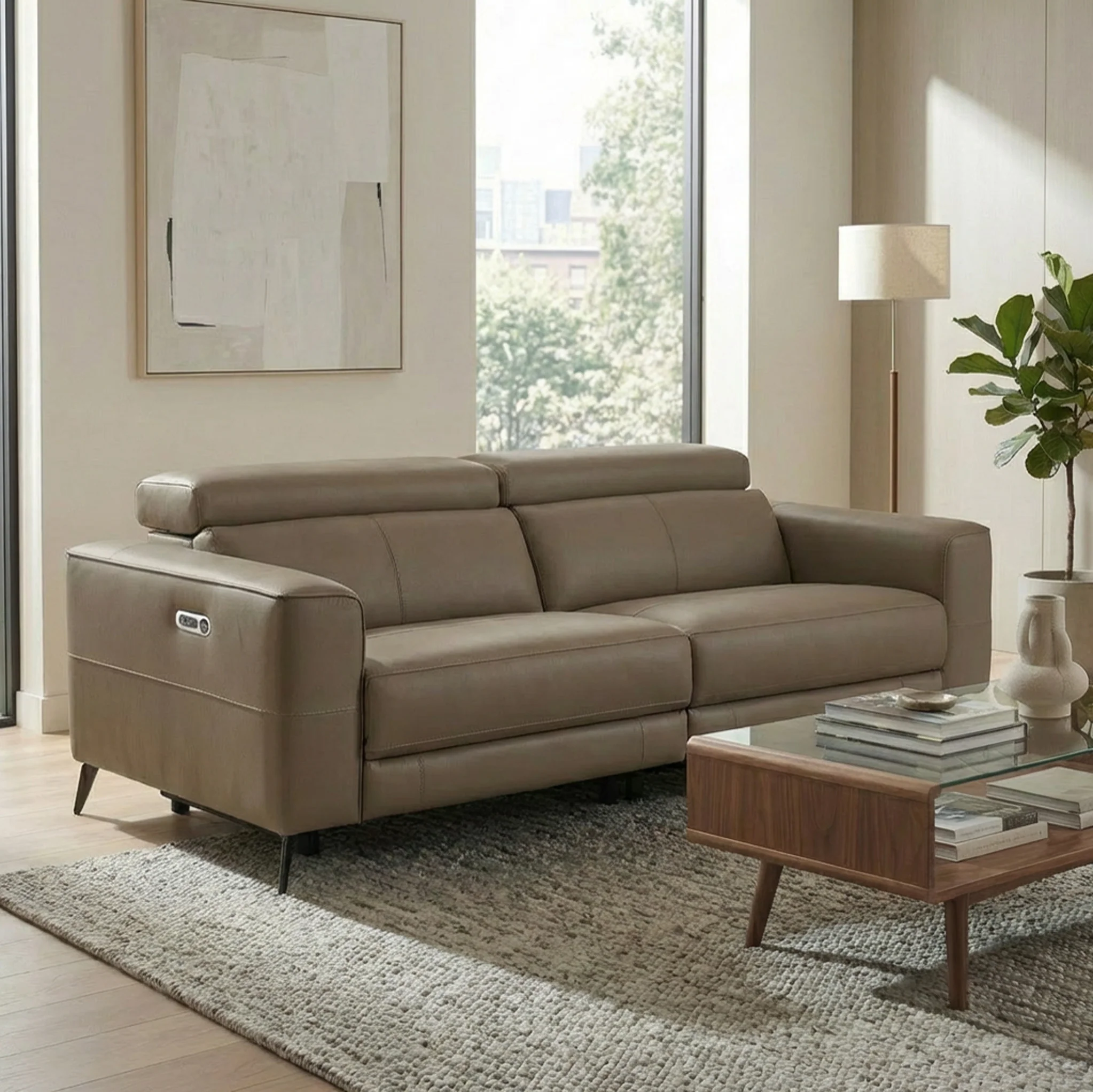 Radford Leather Dual Power Recliner 3 Seater Sofa - Image 2