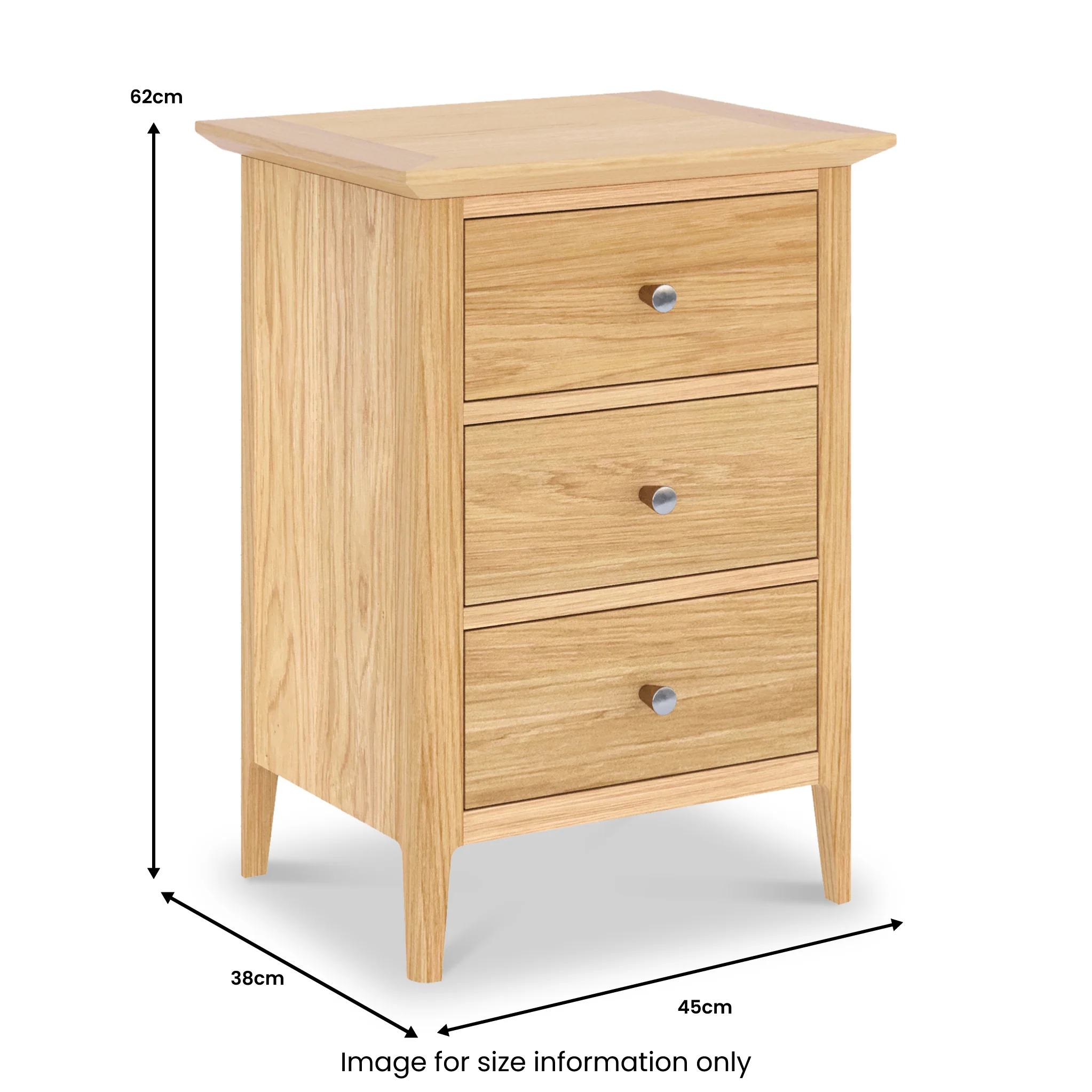 Towan 3 Drawer Bedside Table - Image 6