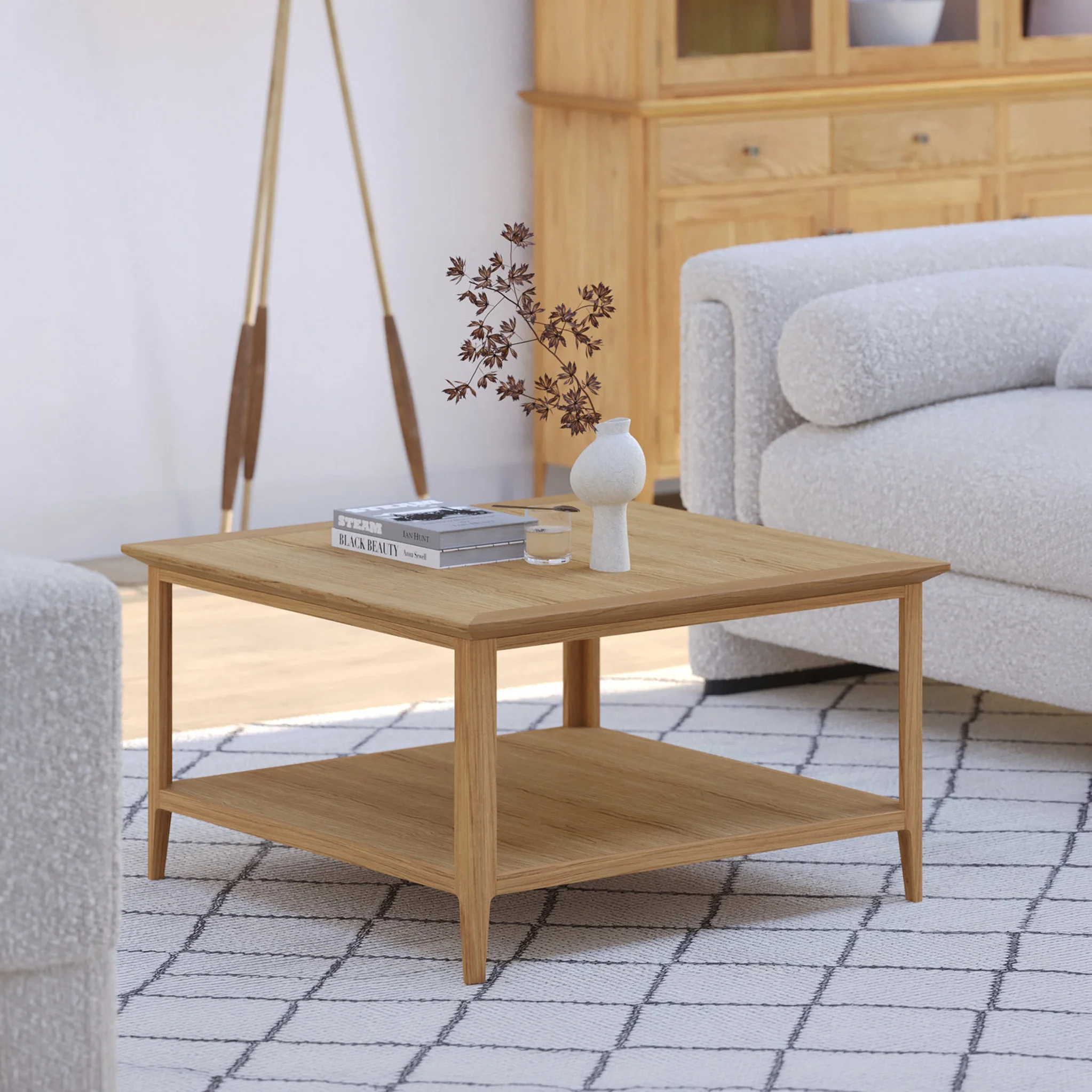 Towan Square Coffee Table With Shelf - Image 2