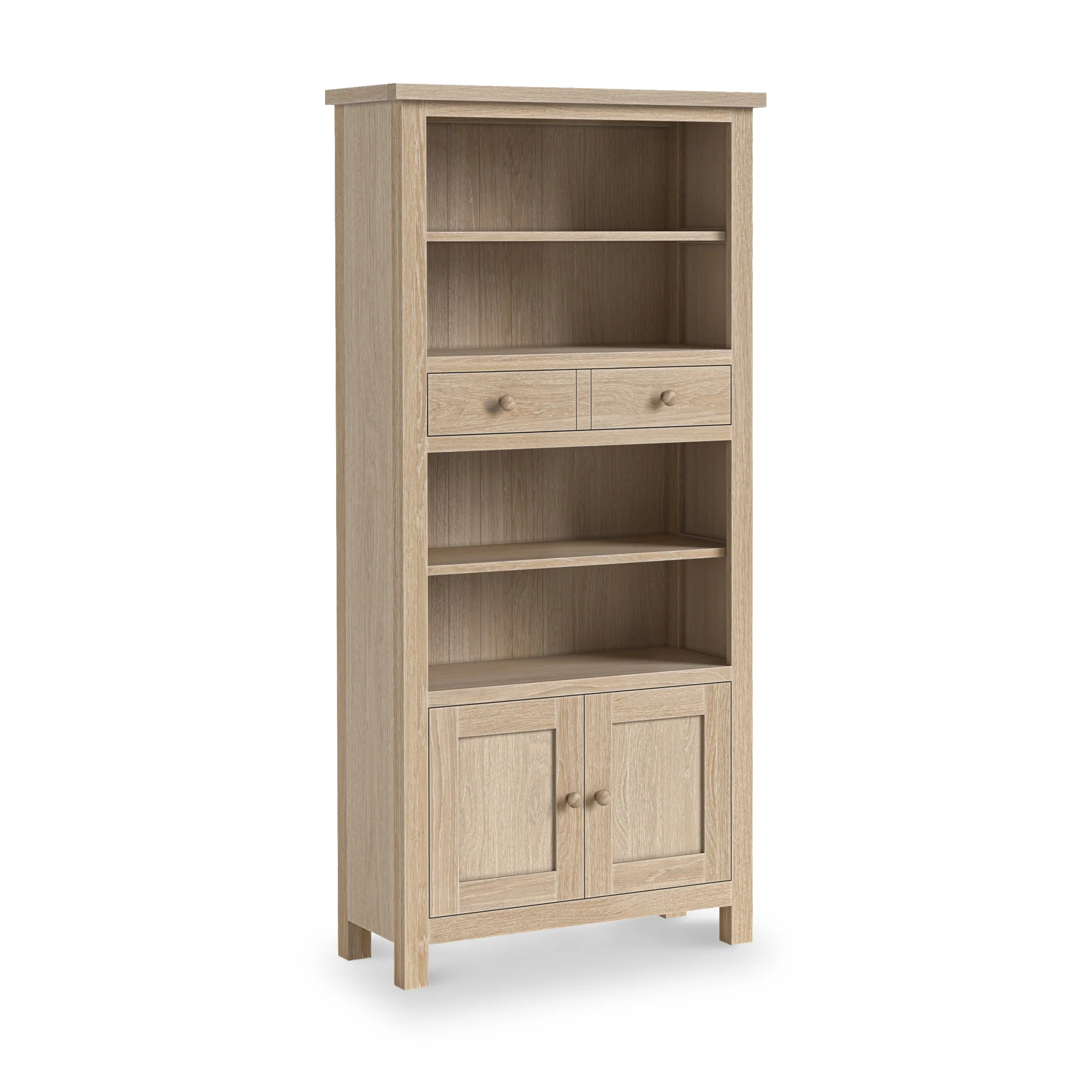 Trelan Washed Oak Display Bookcase