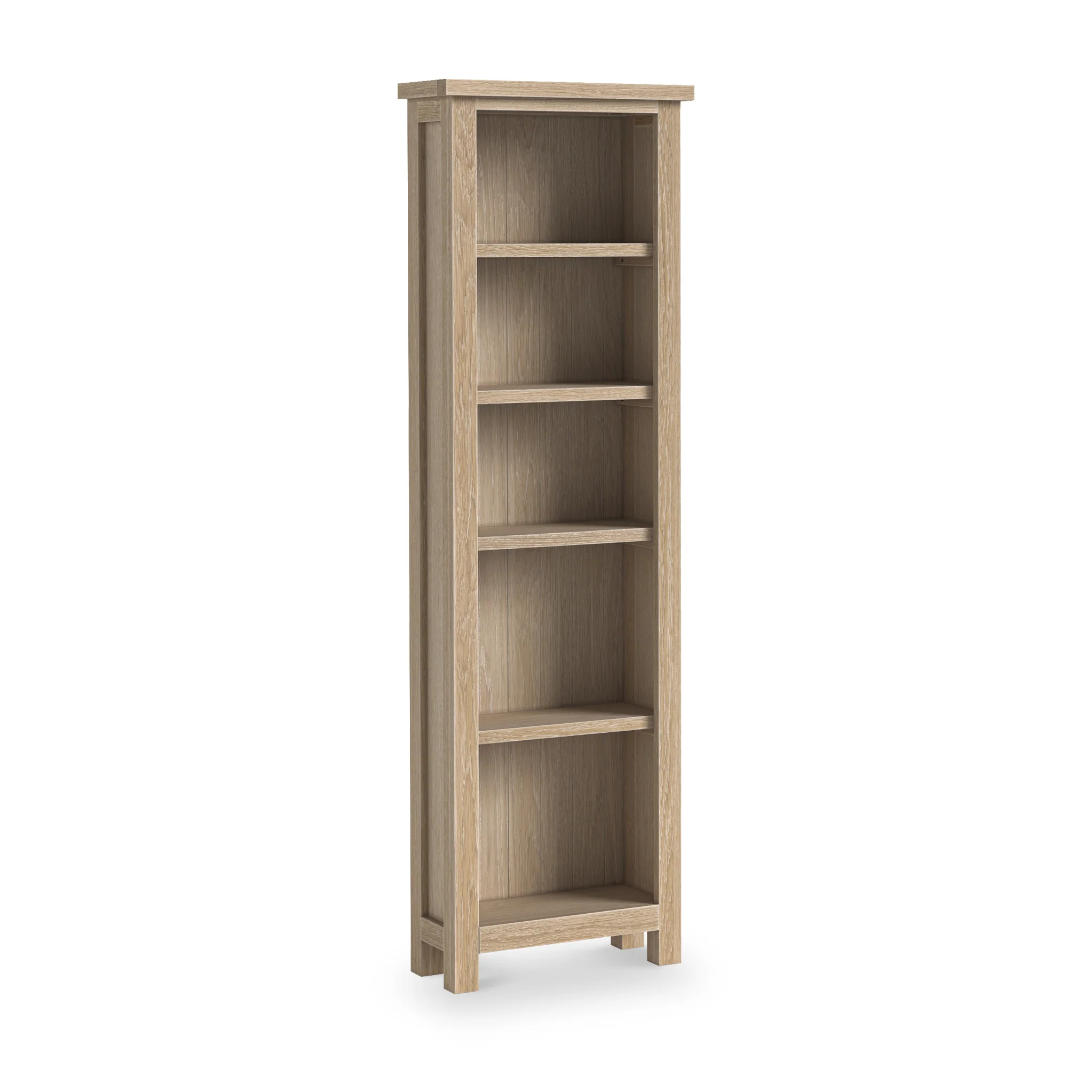 Trelan Washed Oak Slim Bookcase