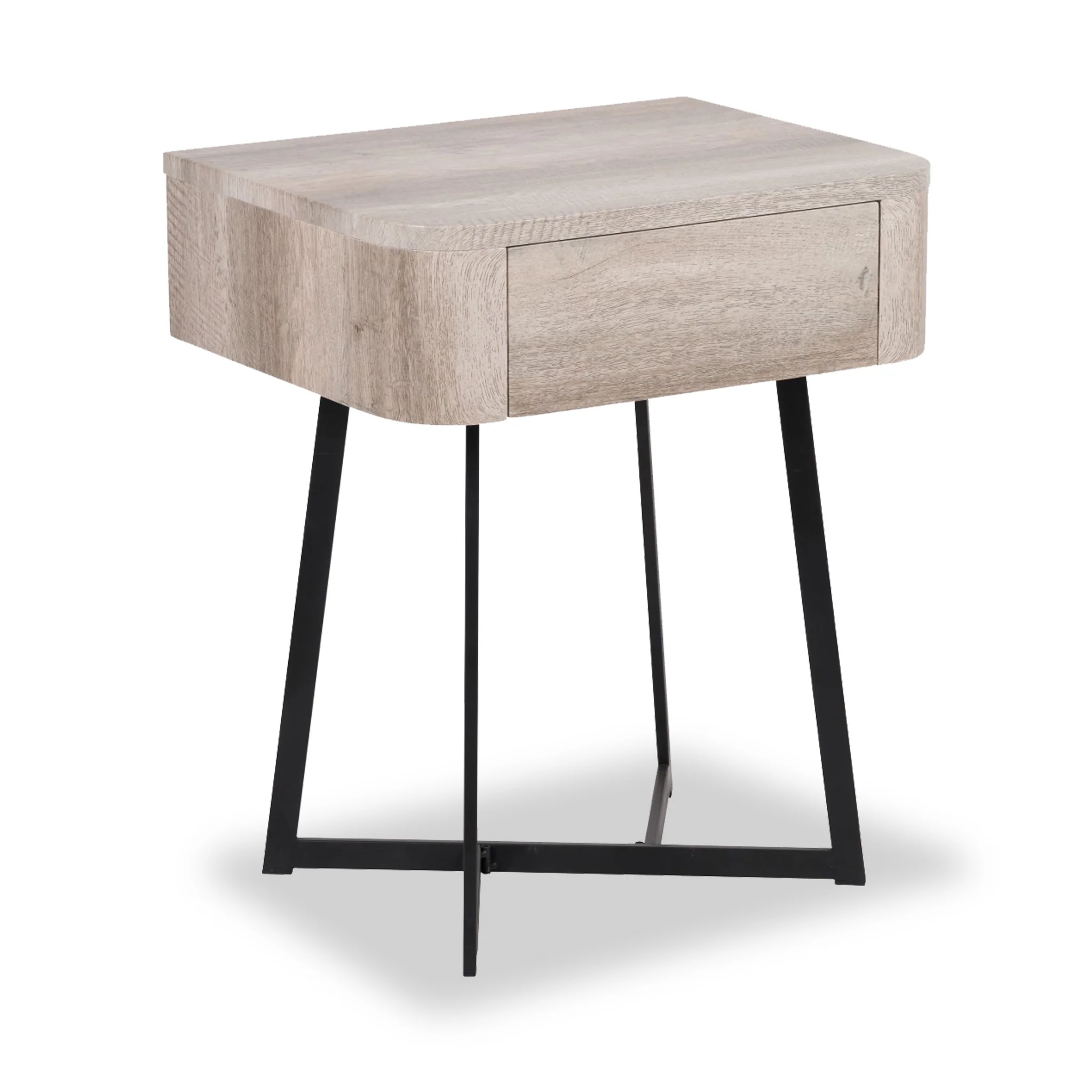 Ukiah Oak Effect 1 Drawer Bedside Table