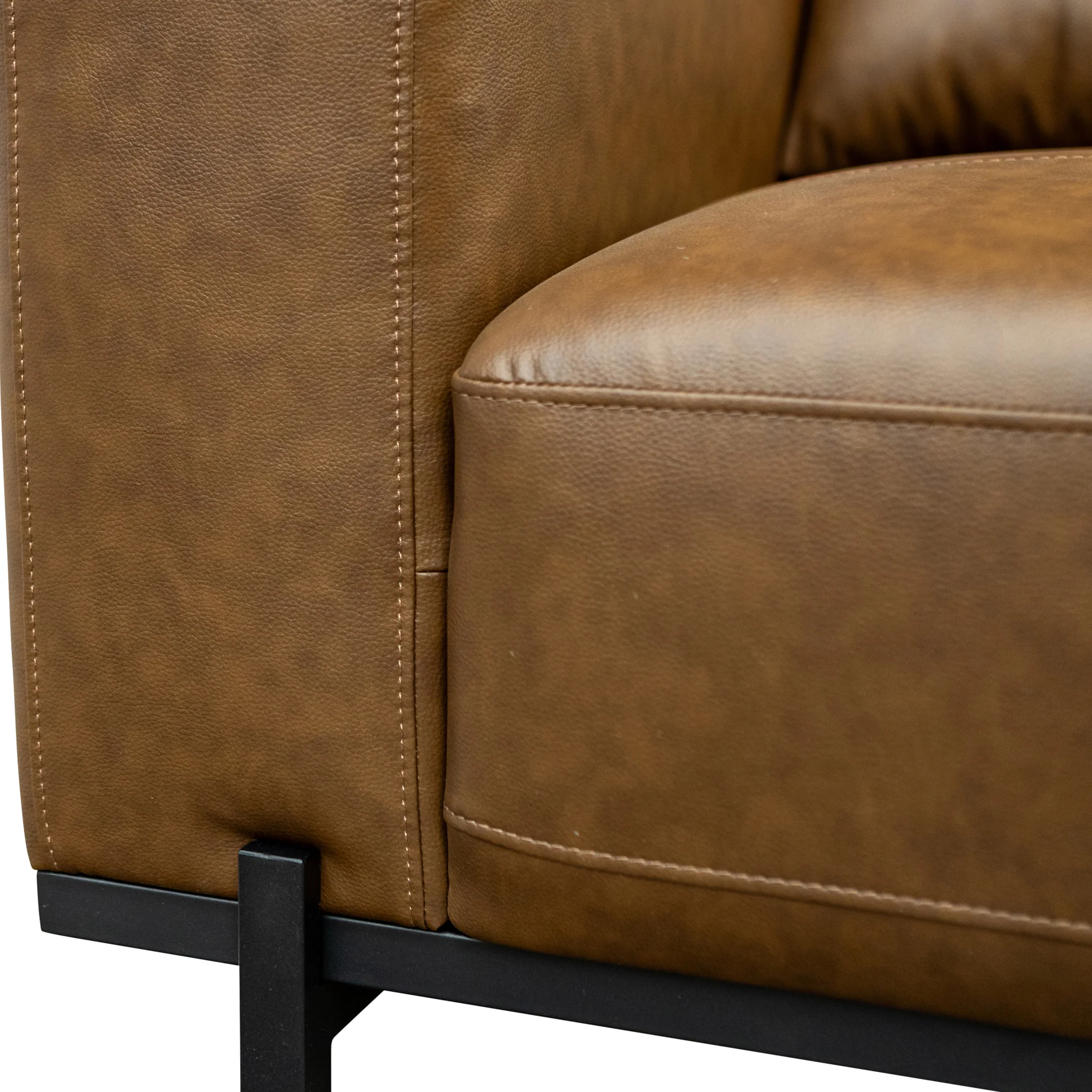 Umber Faux Leather Armchair - Image 4